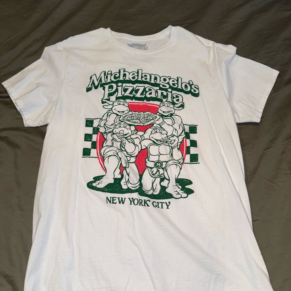 Nickelodeon White Short Sleeve Tee with Retro Graphic